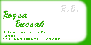 rozsa bucsak business card